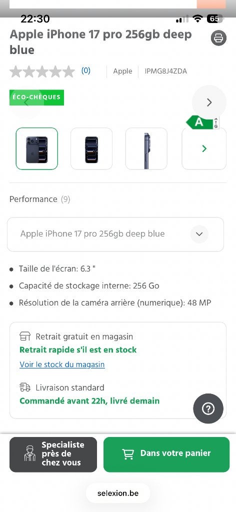 Apple iPhone 17 pro 256gb deep blue, Télécoms, Enlèvement ou Envoi, Autres modèles, 100 %, Neuf