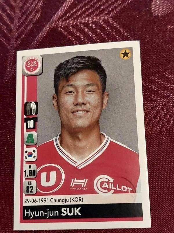 Panini / Sticker / Hyun-Jun Suk / Stade de Reims / 2018-2019, Ophalen of Verzenden, Nieuw, Poster, Plaatje of Sticker