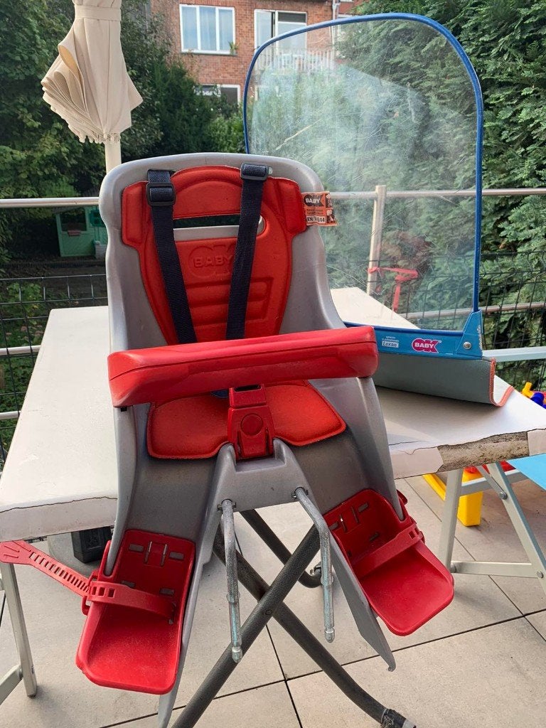 Een kinderzitje voor op de fiets, Fietsen en Brommers, Fietsaccessoires | Fietsstoeltjes, Ophalen, Gebruikt, 0 t/m 10 kg, Voorzitje