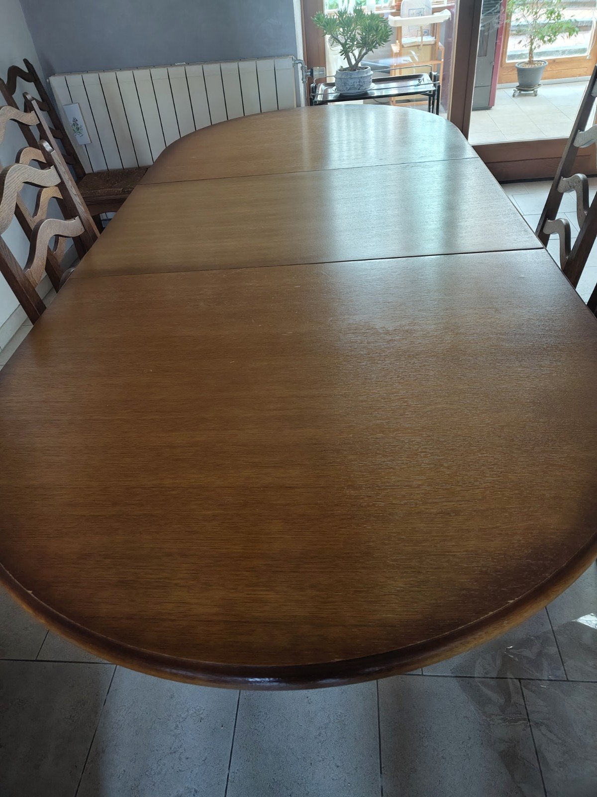 table en chêne massif avec 3 allonges, Maison & Meubles, Enlèvement, Chêne
