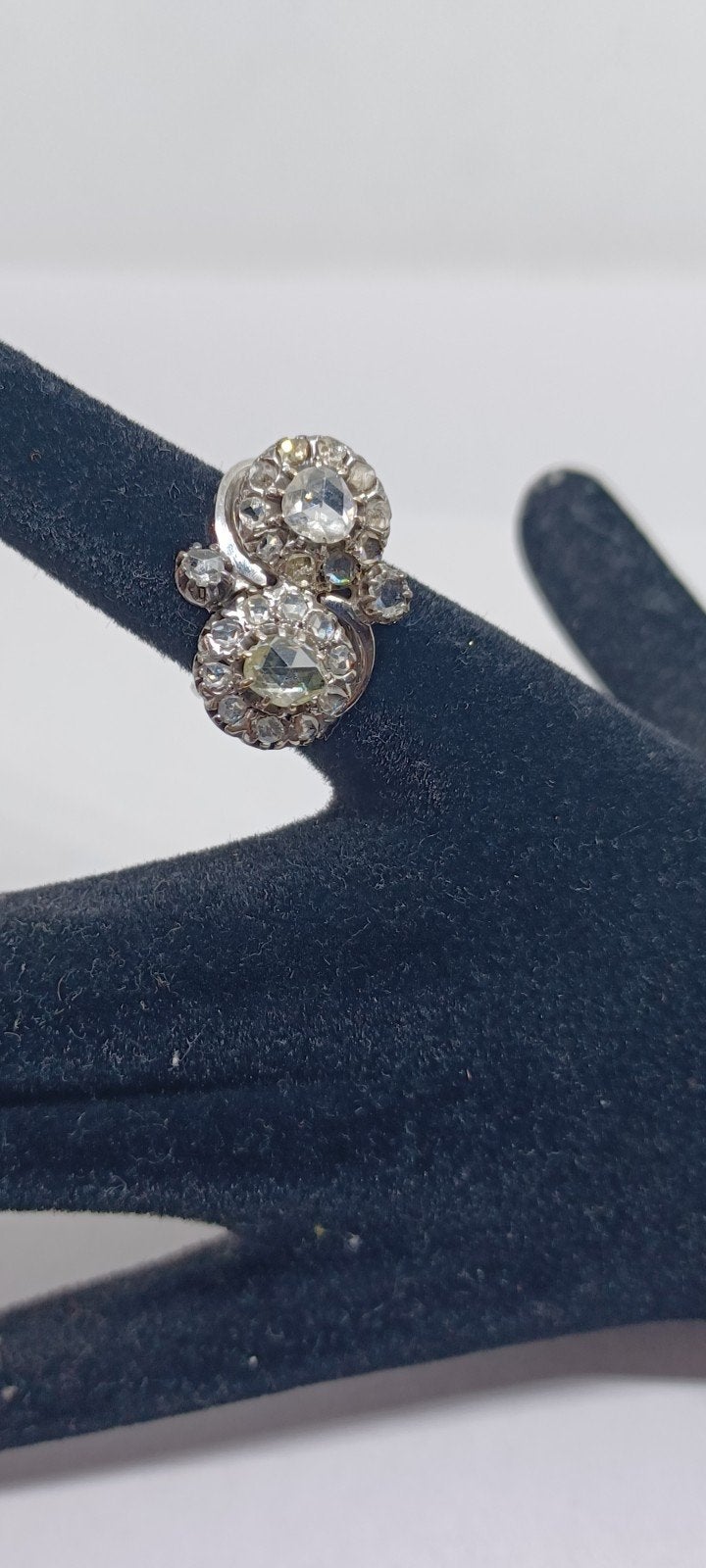 gouden ring ,Art-deco periode ., Gebruikt, Wit, Ophalen of Verzenden, Kleiner dan 17