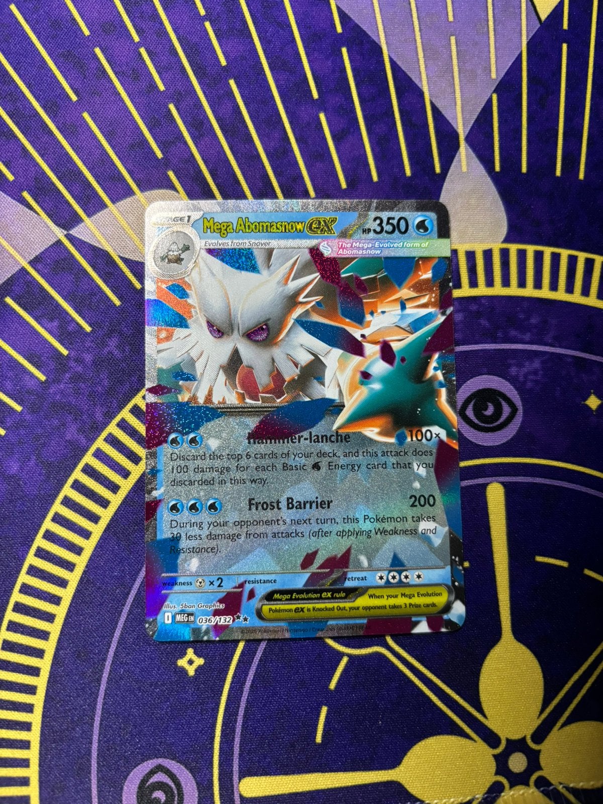 Pokemon Mega Abomasnow ex Mega Evolutions, Ophalen of Verzenden, Nieuw, Losse kaart, Foil