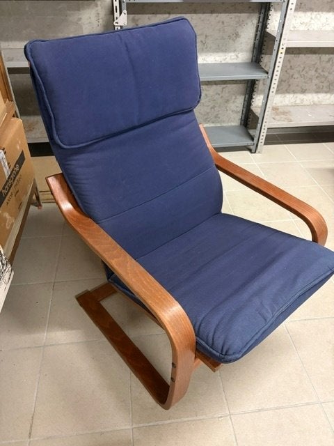 IKEA Poang avec repose-pieds, 75 à 100 cm, Bois, Comme neuf, Enlèvement