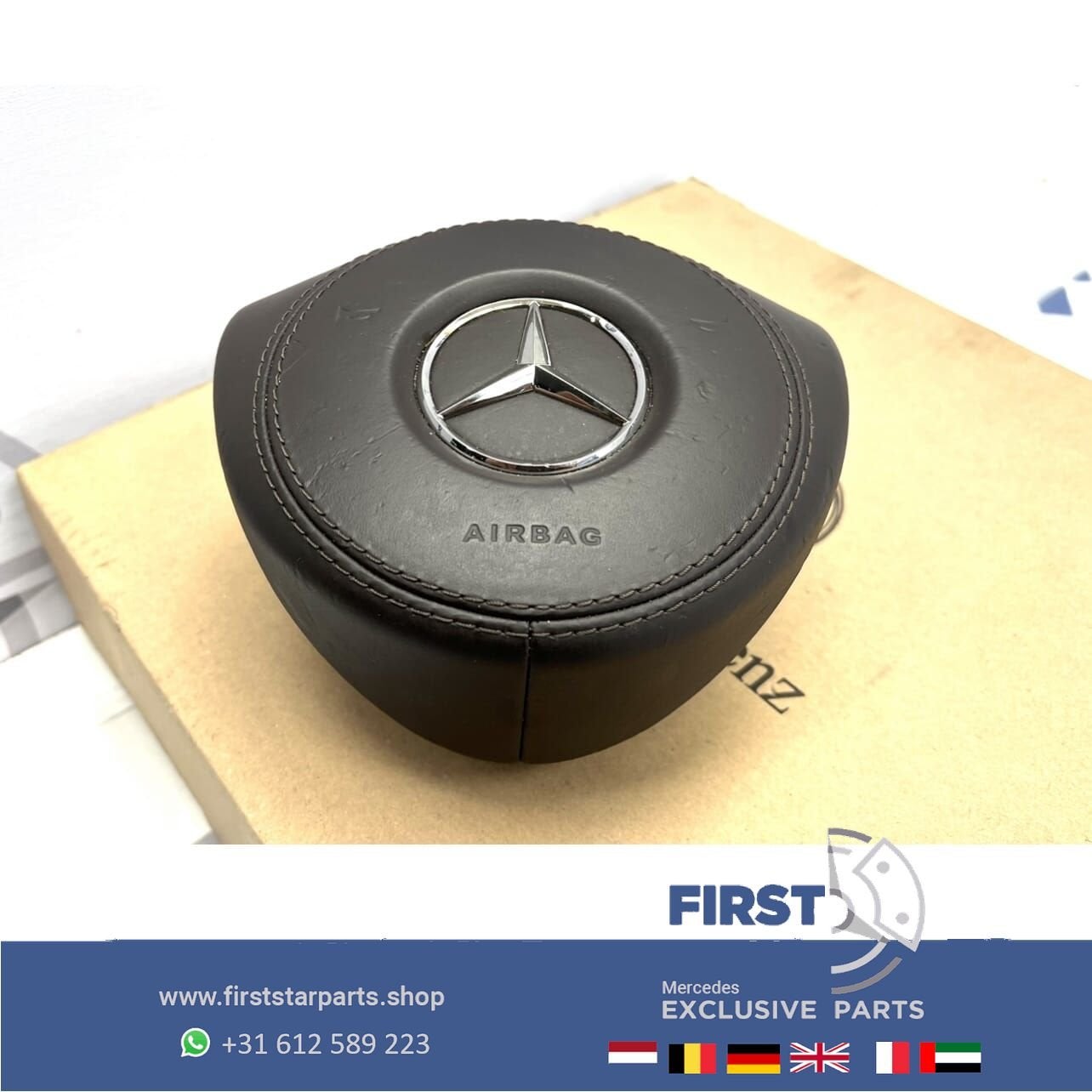 STUURAIRBAG Mercedes BRUIN LEER A B C CLA CLS E G GLA GLC GL, Gebruikt, -, Ophalen of Verzenden, -