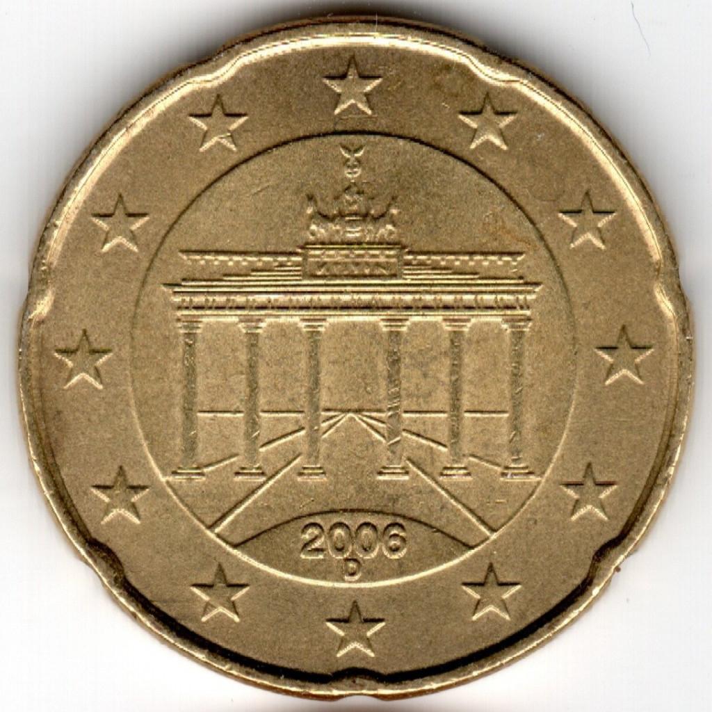 Duitsland : 20 Cent 2006 D München  KM#211  Ref 16218, Postzegels en Munten, Munten | Europa | Euromunten, Ophalen of Verzenden