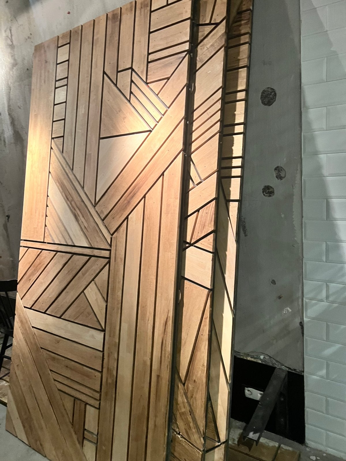 5 UNIEKE HANDGEMAAKTE HOUTEN WANDPANELEN, Ophalen, Gebruikt