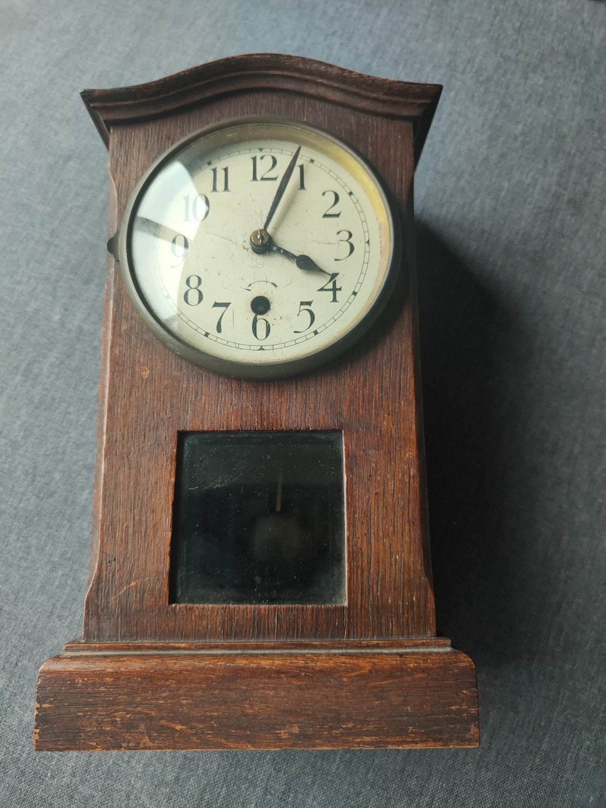 antieke houten pendule...h26..br16, Verzenden
