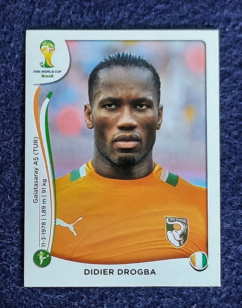 Panini sticker card voetbal ' WK 2014 - Didier Drogba ', Verzamelen, Ophalen of Verzenden, Nieuw, Poster, Plaatje of Sticker