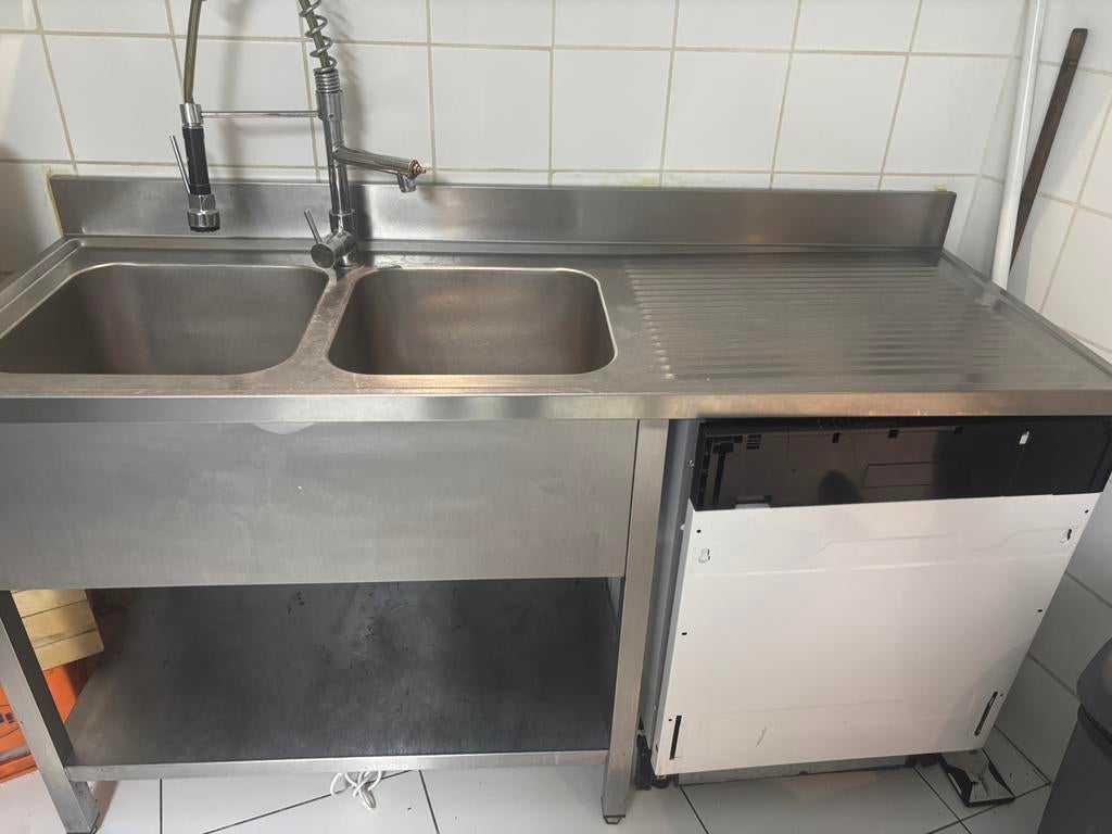 Horeca Wastafel - 2 vakken + vaatwasser, Ophalen