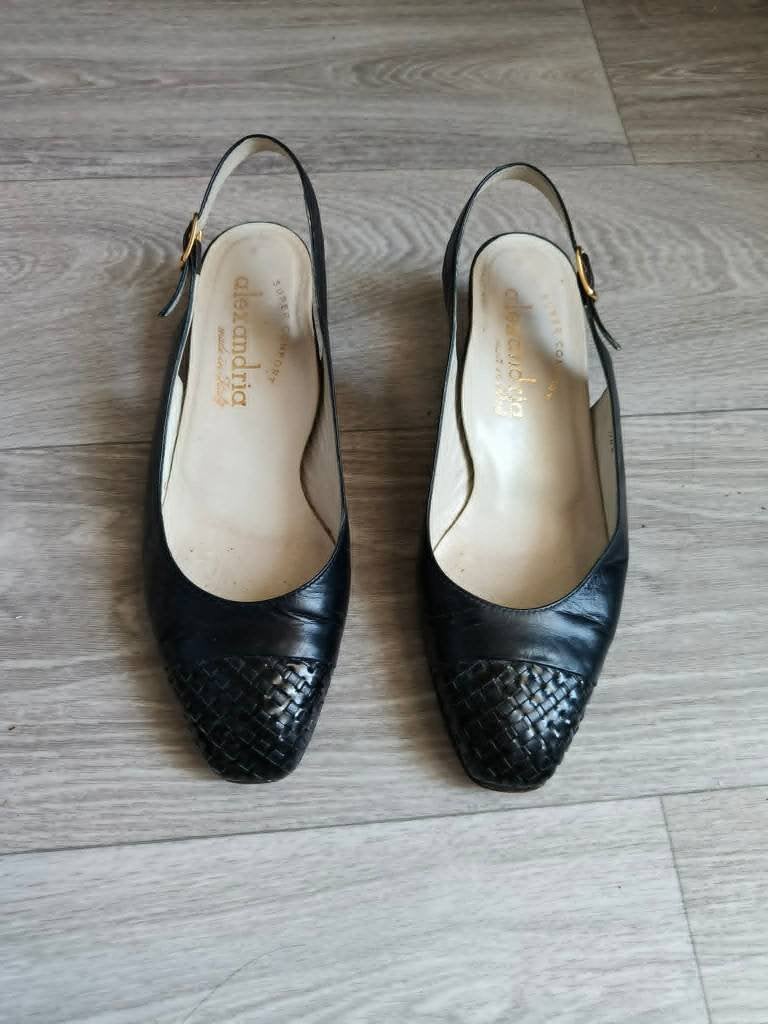Lederen slingback schoenen met hiel Alexandria mt 36, Kleding | Dames, Schoenen, Alexandria, Zwart, Ophalen of Verzenden, Schoenen met hoge hakken