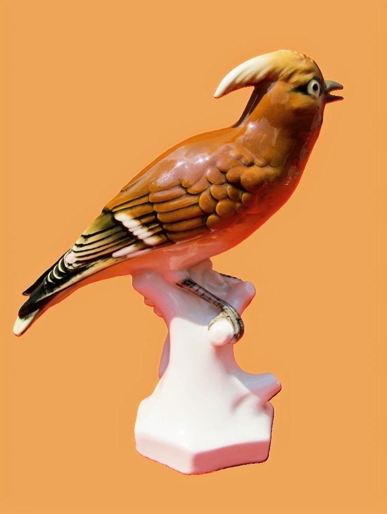 Magnifieke Volkstedt-Rudolstadt vogel., Antiek en Kunst, Ophalen