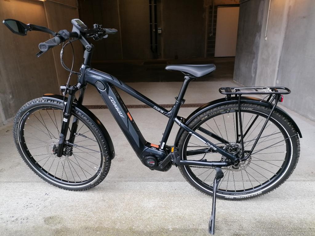 Vélo électrique Conway Cairon C 2.0 625Wh 1600 km état impec, Vélos & Vélomoteurs, Autres marques, 47 à 51 cm, 50 km par batterie ou plus