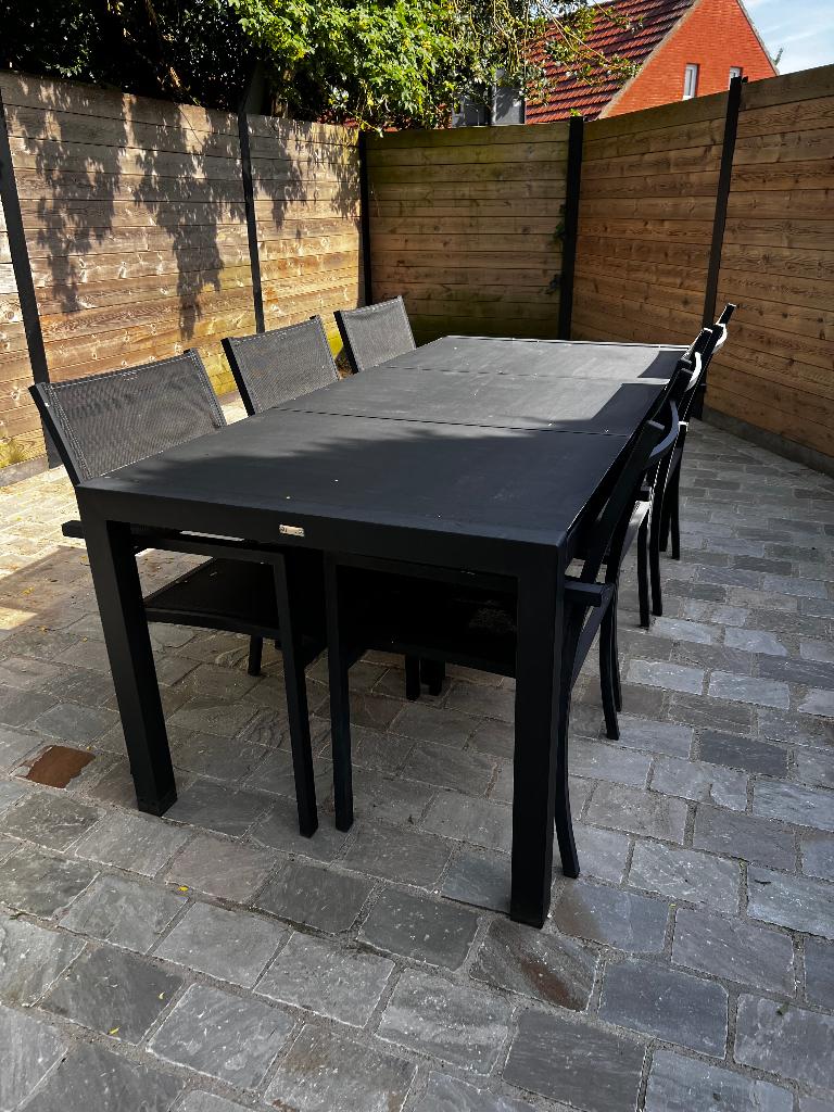 Tuintafel met 8 stoelen, Ophalen, Gebruikt