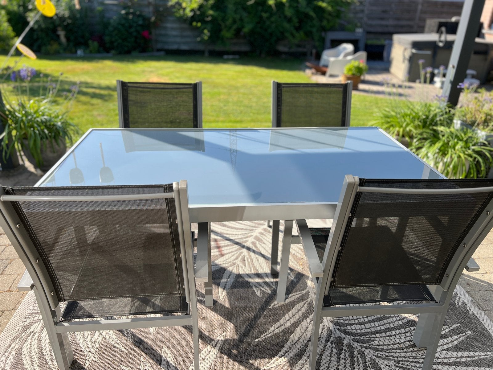 Tuinset met 4 stoelen, Chaise, Salons de jardin, Aluminium, Utilisé