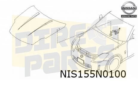 Nissan 350Z (-1/07) motorkap (te spuiten) Origineel! F5100CD, Neuf, -, -, -