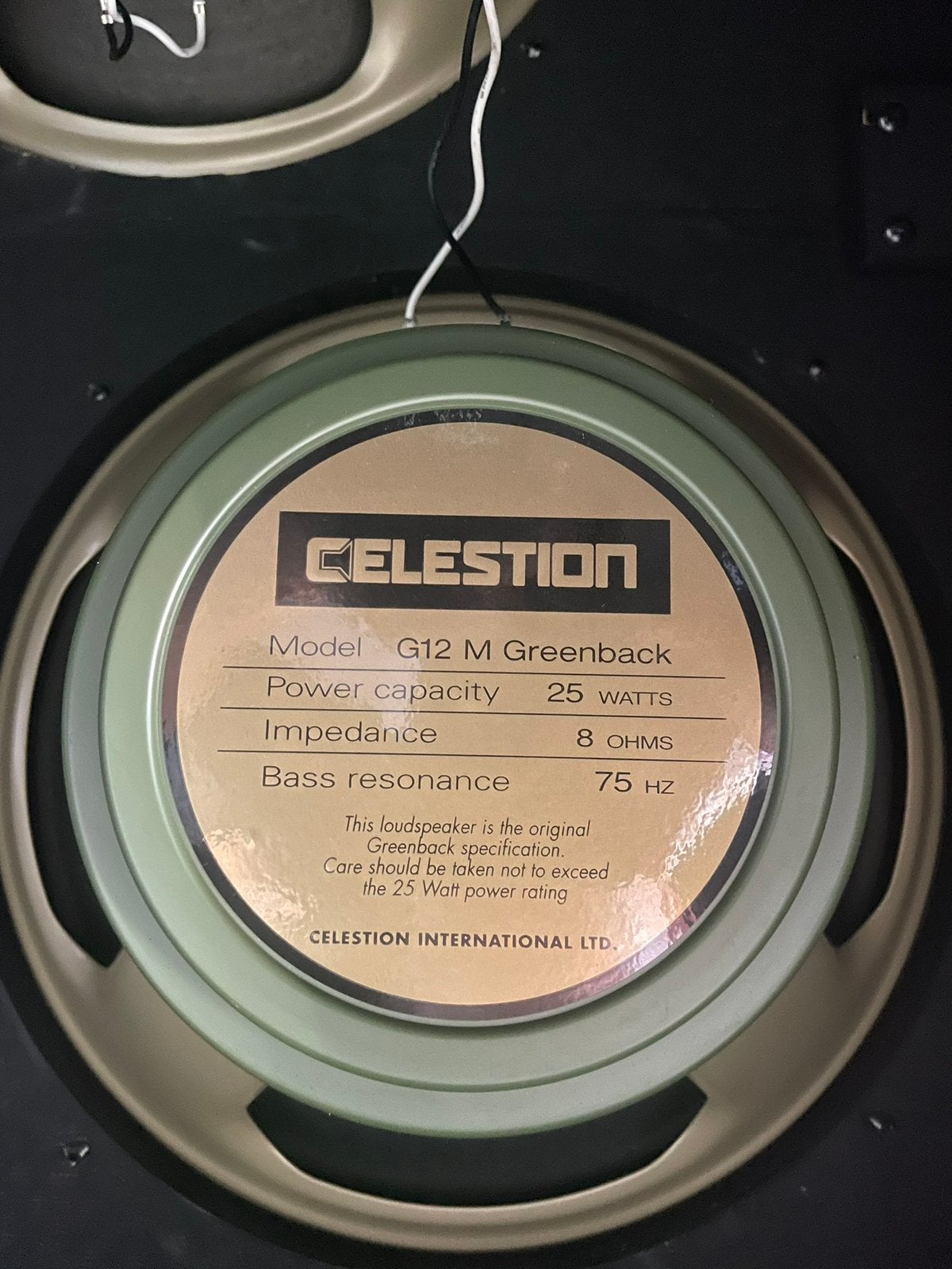 Celestion Greenback speaker, Muziek en Instrumenten, Versterkers | Bas en Gitaar, Ophalen of Verzenden, Zo goed als nieuw, Minder dan 50 watt