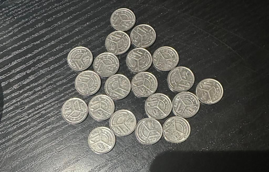 1 Belgische Frank muntjes, Postzegels en Munten, Ophalen, Metaal, Setje