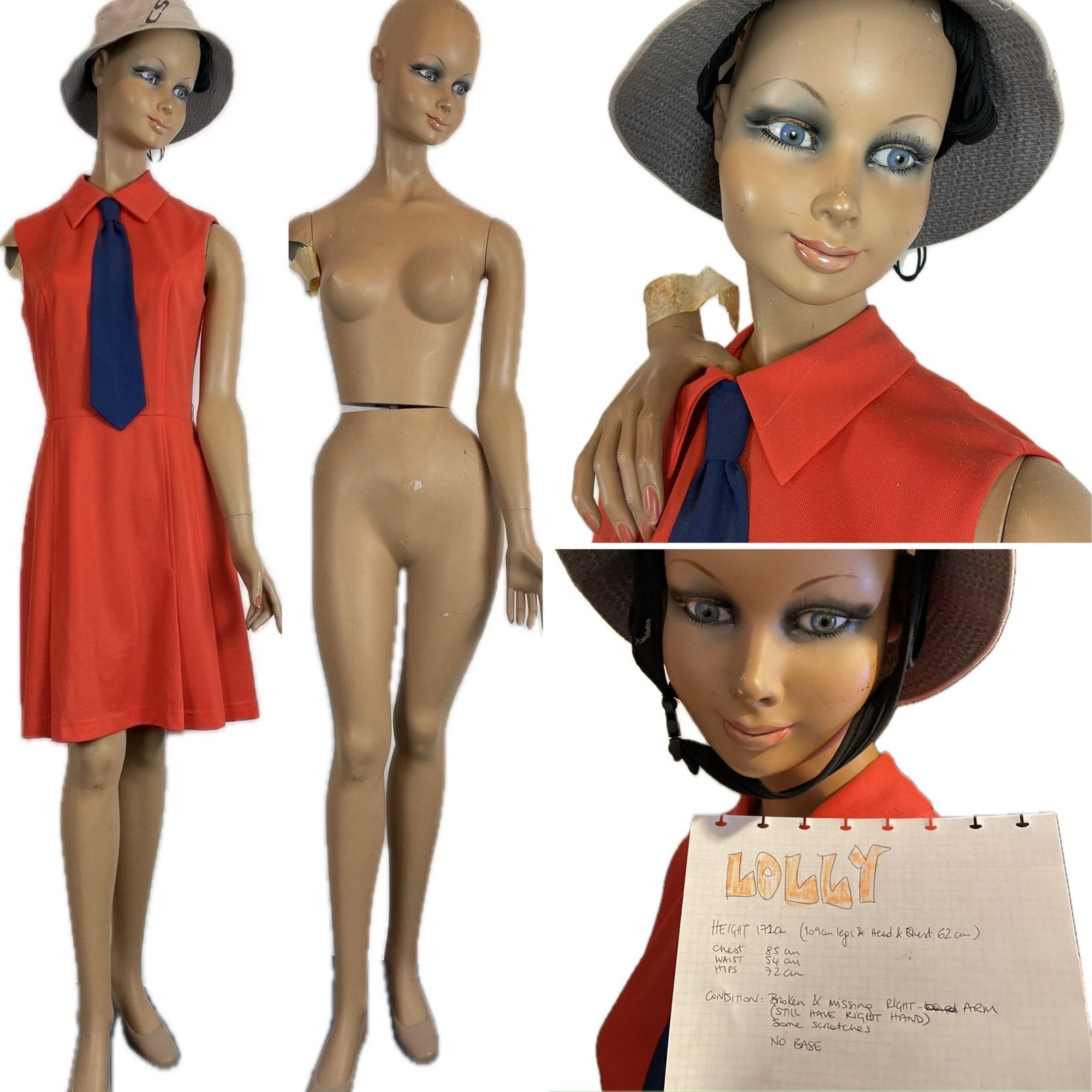 Mannequin de vitrine Vintage "LOLLY" - Style Rétro Chic, Hobby & Loisirs créatifs, Couture & Fournitures, Enlèvement, Utilisé