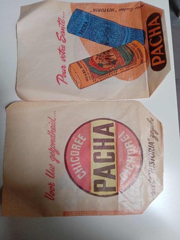 pacha winkelzak met historiazegels, Verzamelen, Ophalen of Verzenden, Gebruikt, Verpakking
