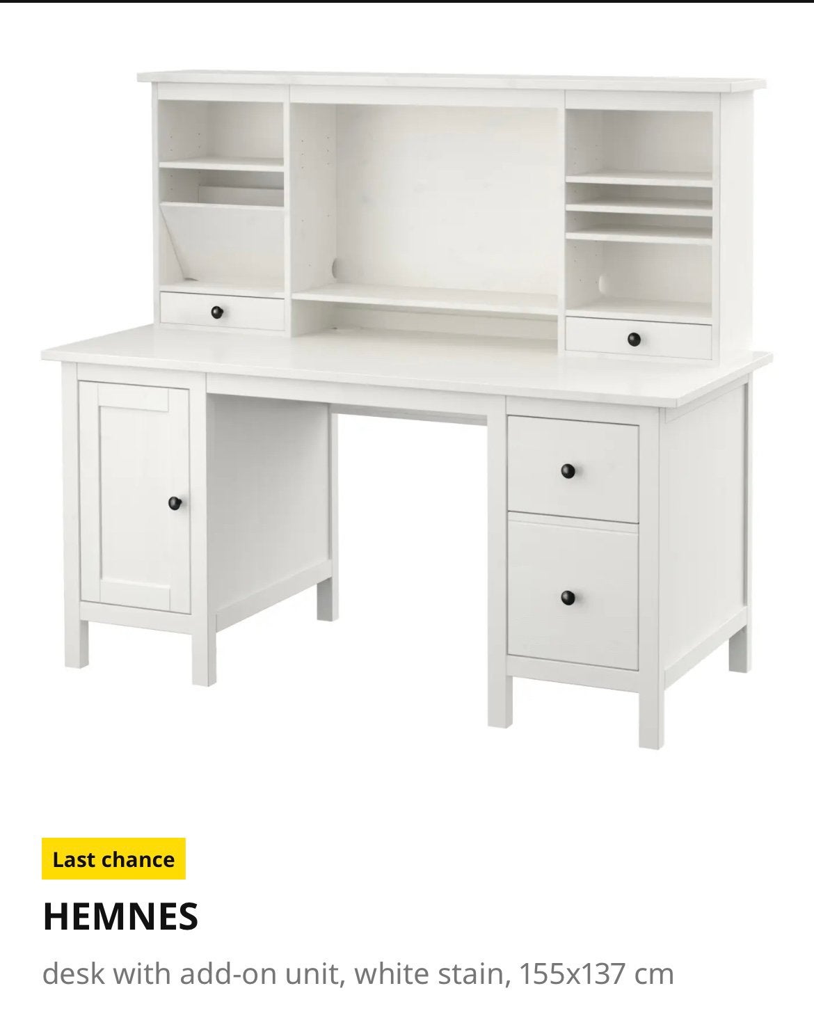 Bureau met opzetstuk, Ophalen, Gebruikt, 155 cm, Kabelgoot