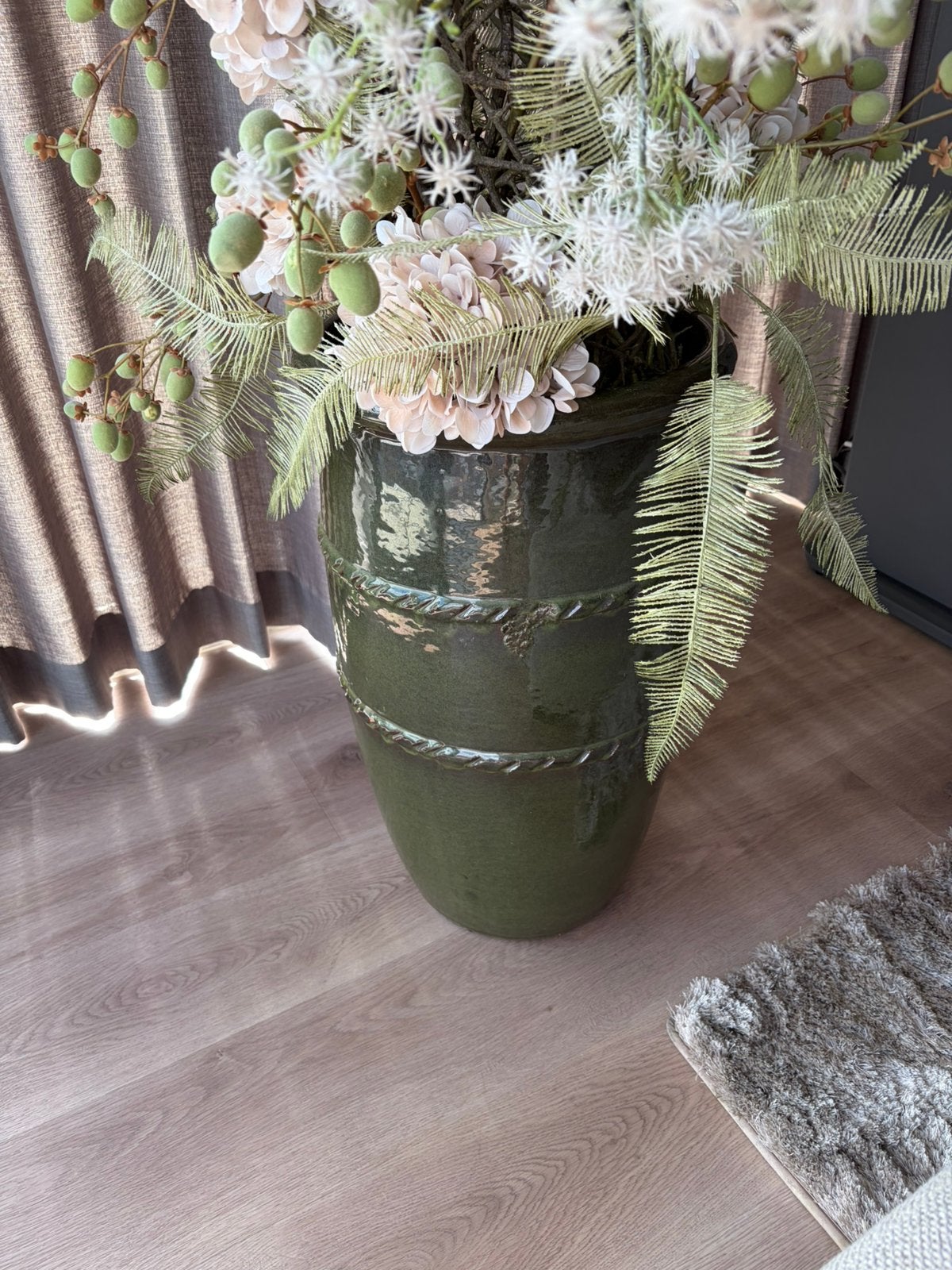 Prachtige kunstplant met groen aarden pot, Ophalen, Zo goed als nieuw, Kunstplant, Groen