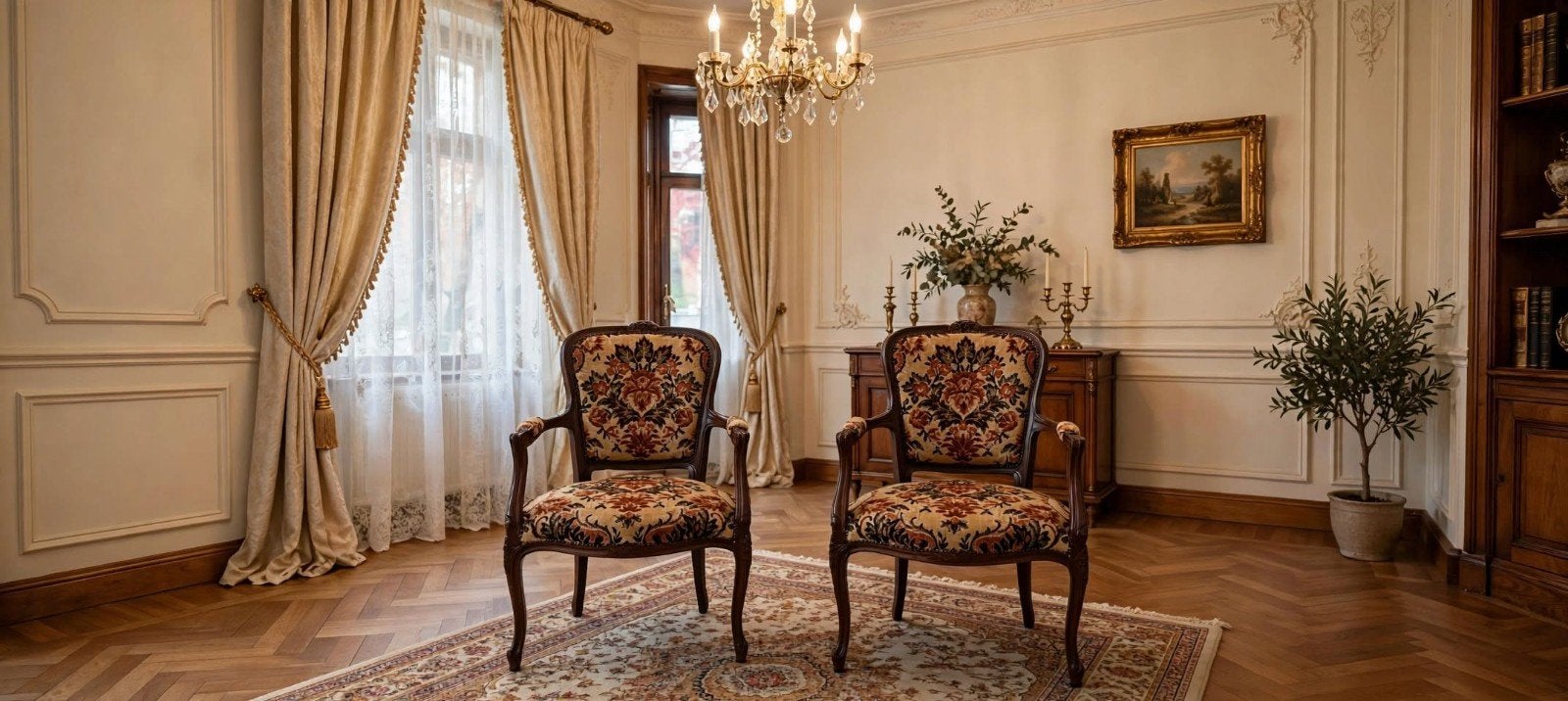 Il s'agit d'un ensemble de deux fauteuils anciens de style L, Enlèvement ou Envoi