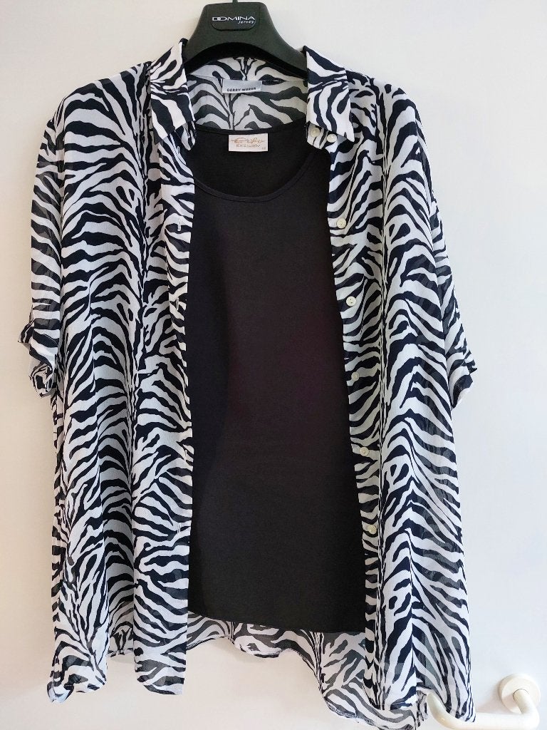 Gerry Weber twinset + topje maat 48, Ophalen, Zwart, Maat 46/48 (XL) of groter, Zo goed als nieuw