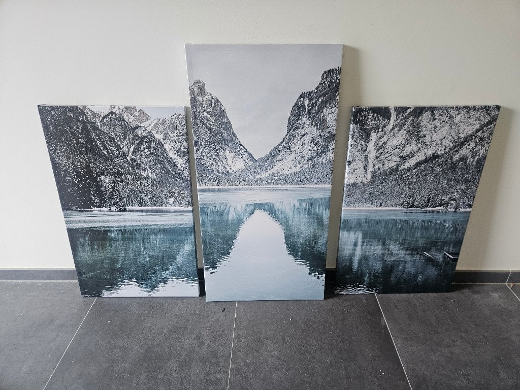 Winter bergen 3 luik (schilderijen), 50 – 75, Comme neuf, Enlèvement, 50 à 75 cm