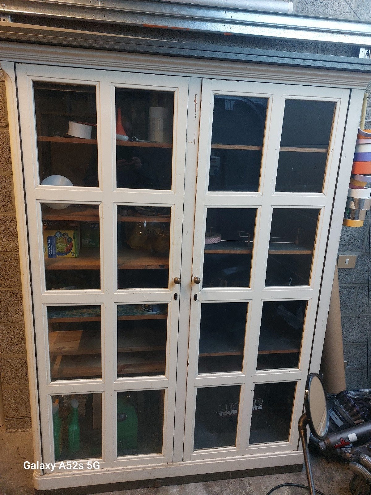 Oude geschilderde eiken  boeken kast, Ophalen