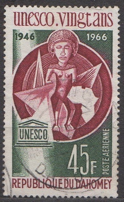 Dahomey - 20 jaar UNESCO - 1966, Postzegels en Munten, Postzegels | Afrika, Ophalen of Verzenden, Gestempeld