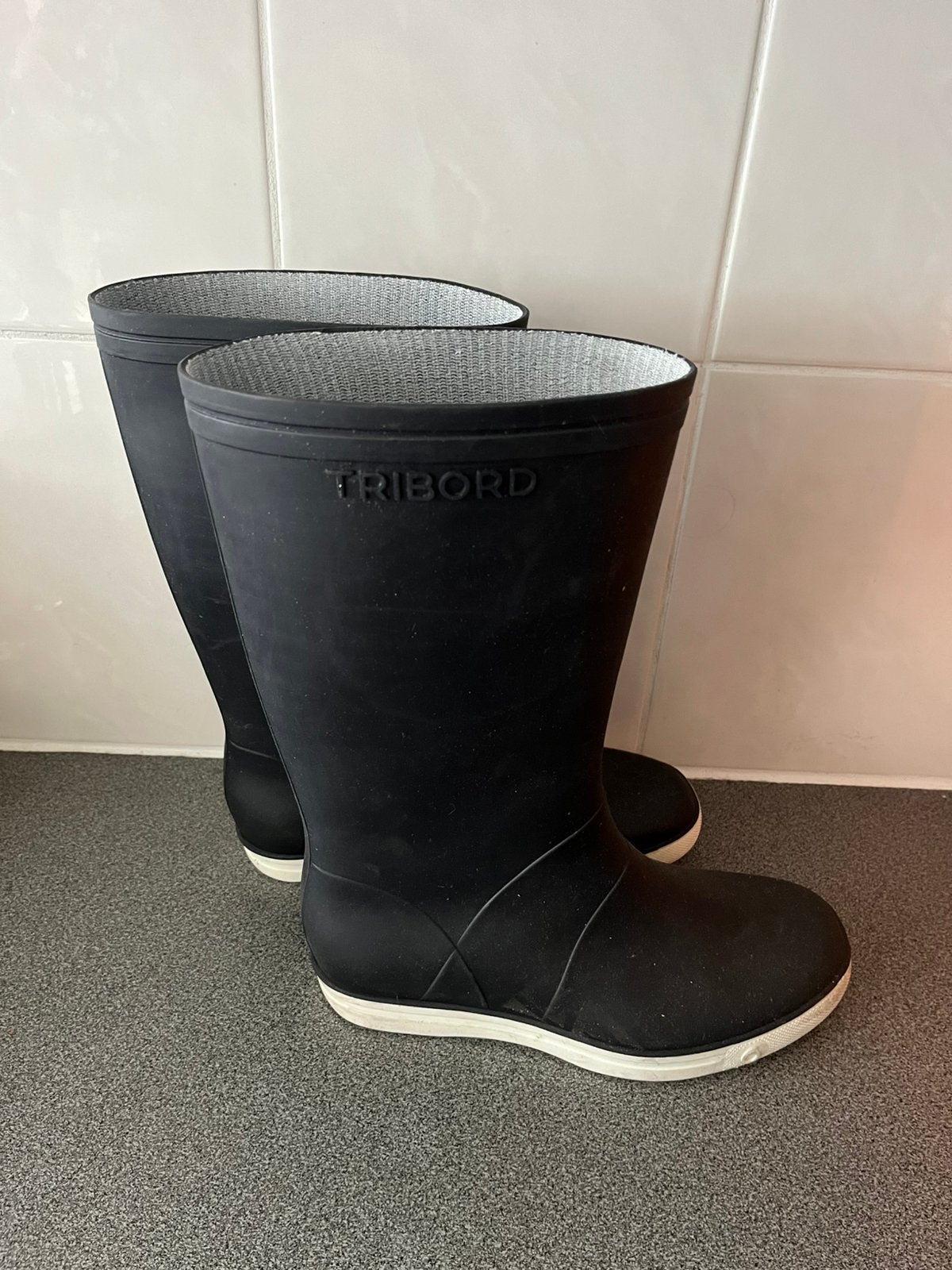 Zwarte regenlaarzen Tribord - maat 38/39, Ophalen of Verzenden, Zwart, Regenlaarzen