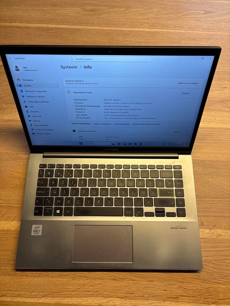 Laptop i7 asus 14” windows 11, Computers en Software, Ophalen, Zo goed als nieuw