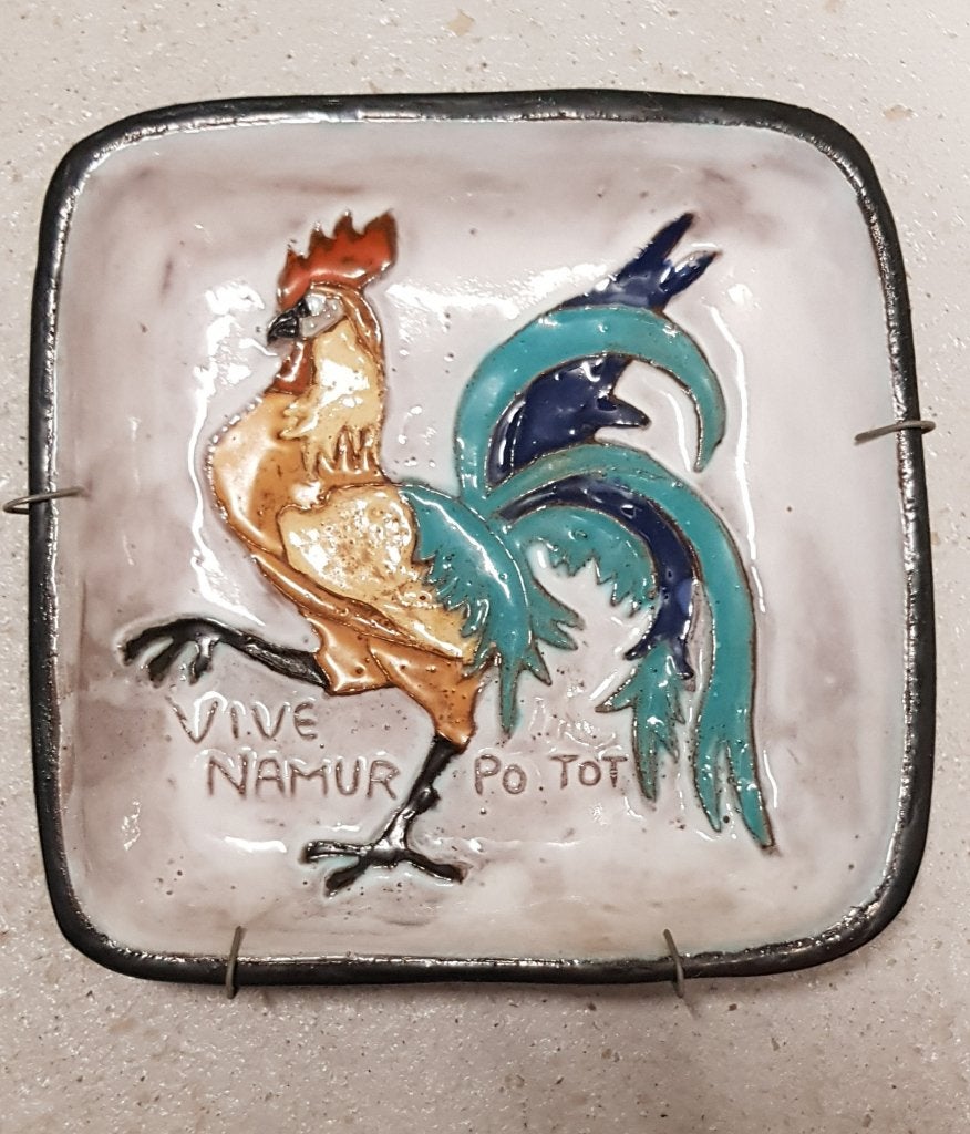 Céramique de Namur: Coq en relief par Odette Tijeux, Enlèvement ou Envoi