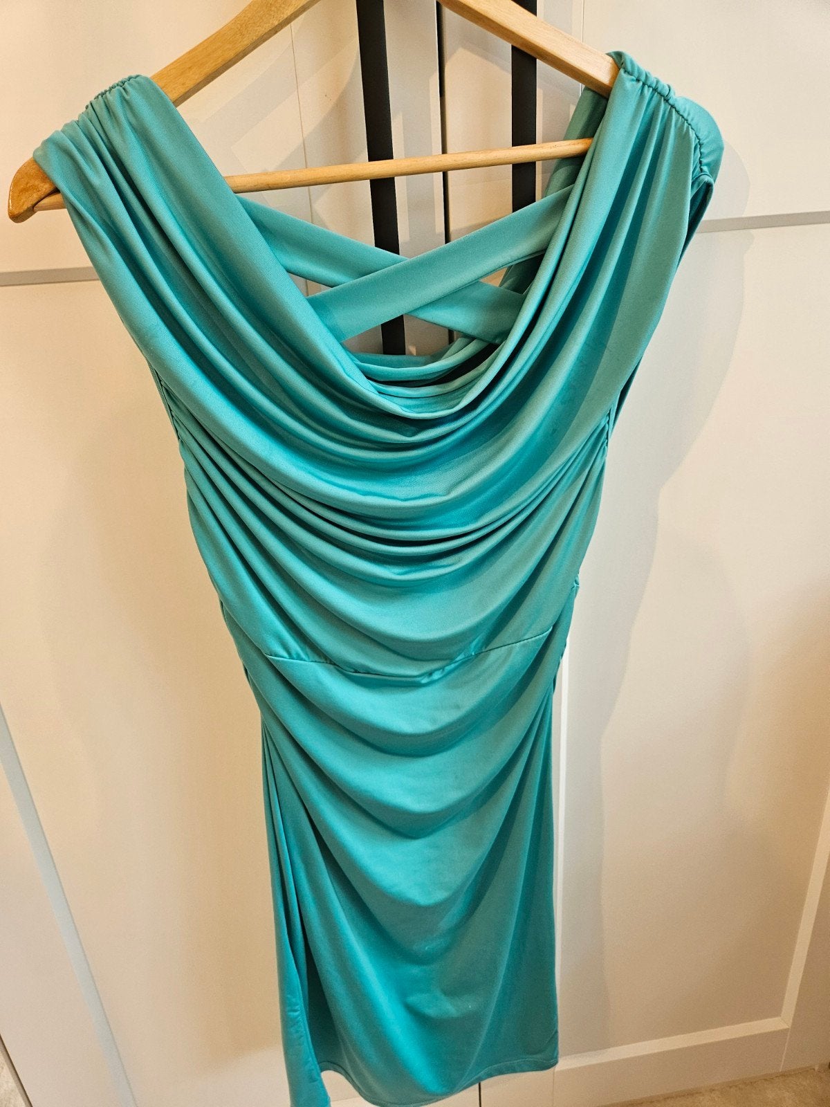 Turkoise jurk, Kleding | Dames, Jurken, Overige kleuren, Ophalen of Verzenden, Knielengte, Maat 36 (S)