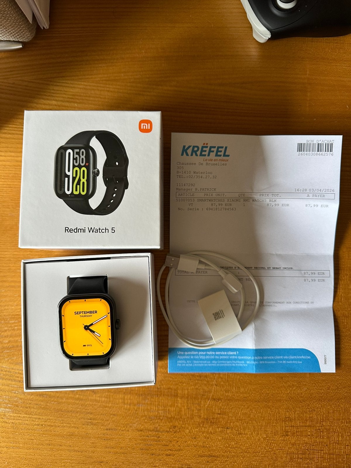 Redmi Watch 5 Mi Xiaomi, Bijoux, Sacs & Beauté, Comme neuf, Enlèvement, Noir, Android
