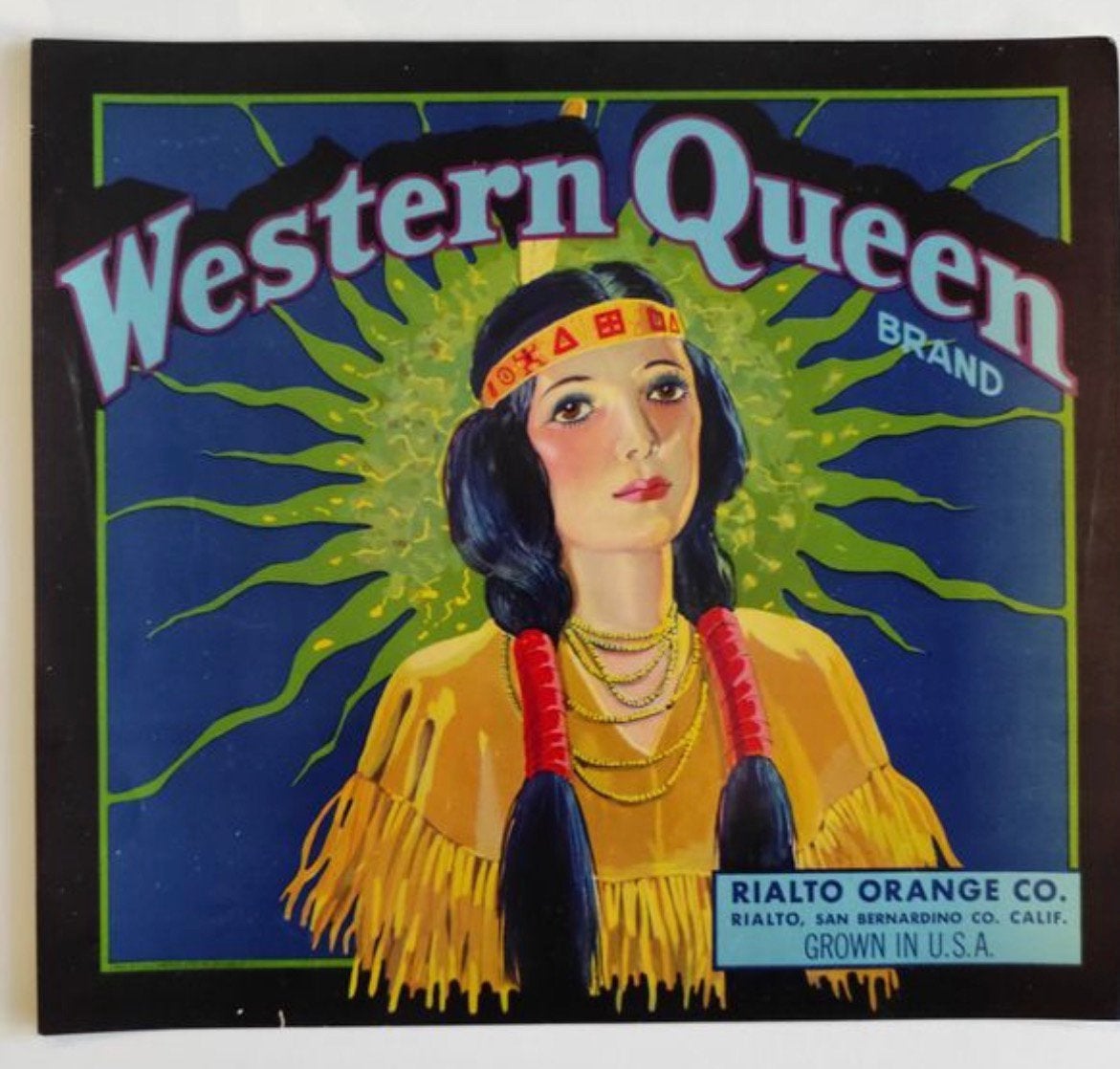 Étiquette USA pour caisse d’orangés 1930´, Antiquités & Art, Envoi
