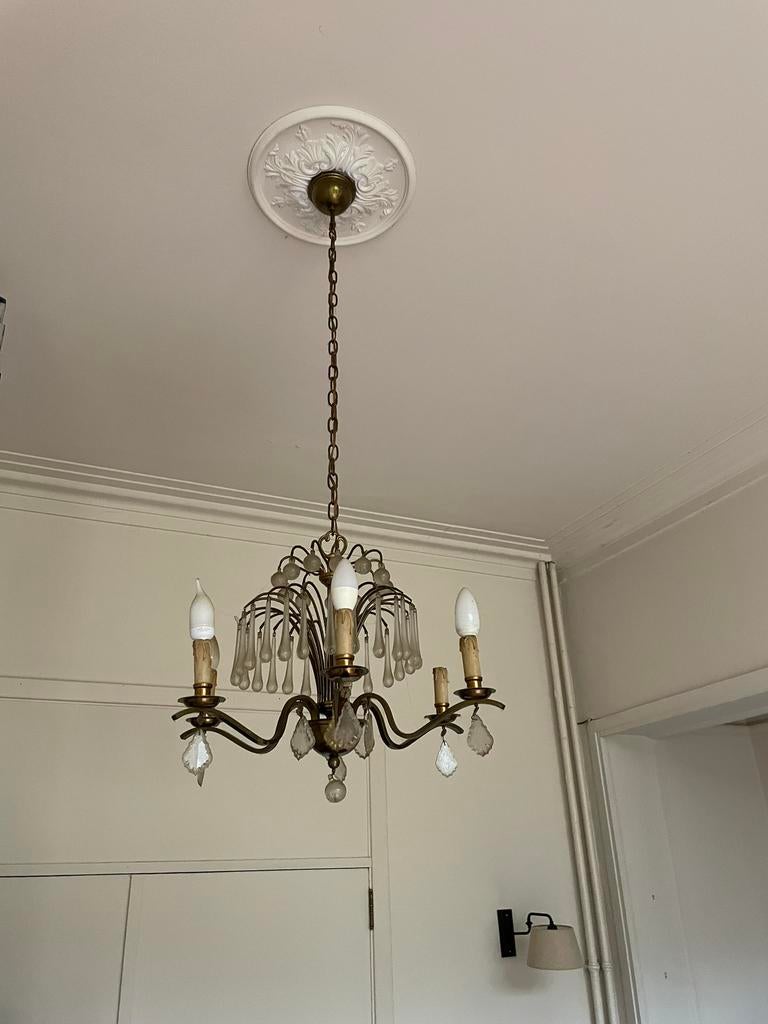 Kroonluchter/ plafondlamp, Huis en Inrichting, Lampen | Kroonluchters, Ophalen, Gebruikt, Glas