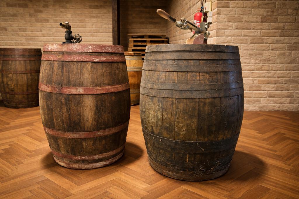 Authentieke houten wijnvaten / tonnen met kraan 200l, Ophalen, Zo goed als nieuw