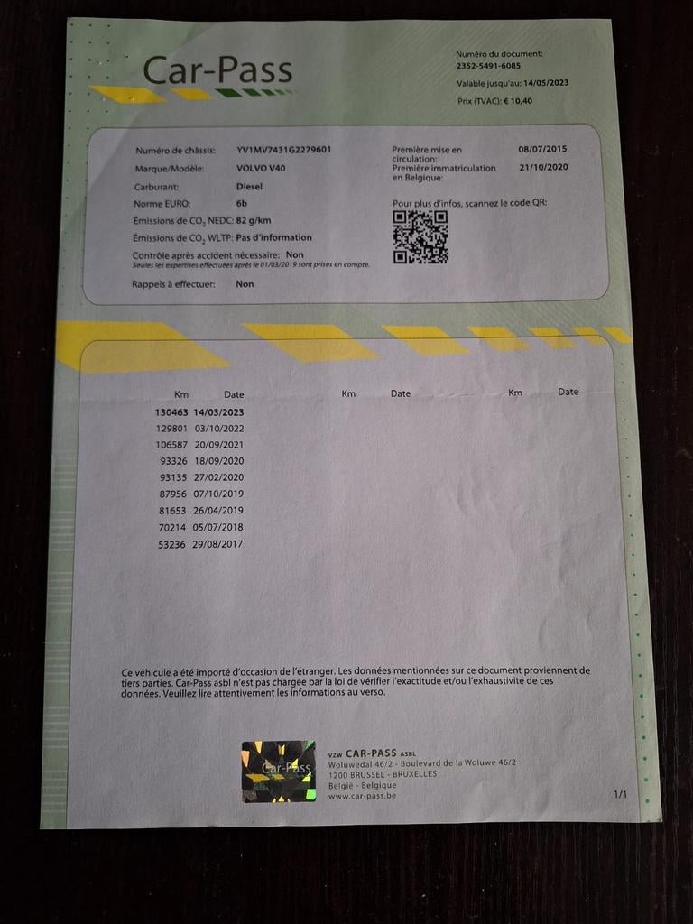 Volvo D2 2015 Diesel Euro 6B., Autos, Particulier, Achat