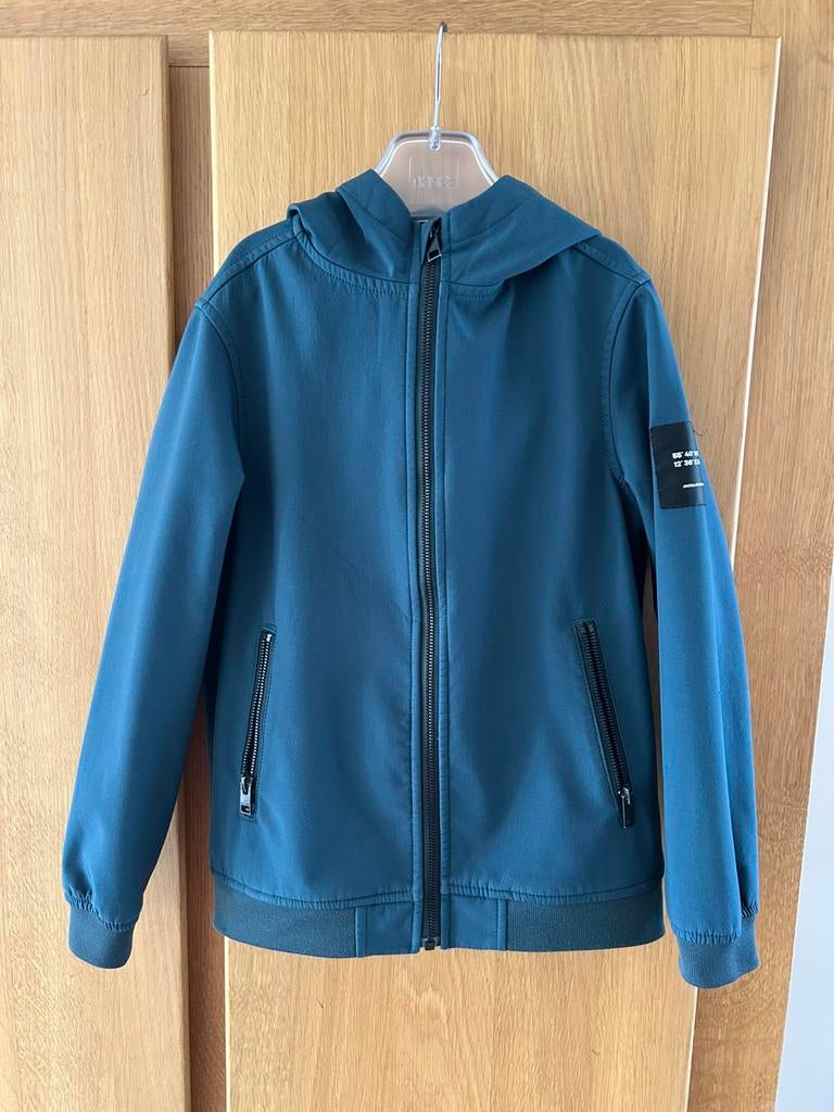 Softshell appelblauwzeegroen Jack&Jones maat 140, 10 jaar, Kinderen en Baby's, Ophalen of Verzenden, Gebruikt, Jongen, Jas