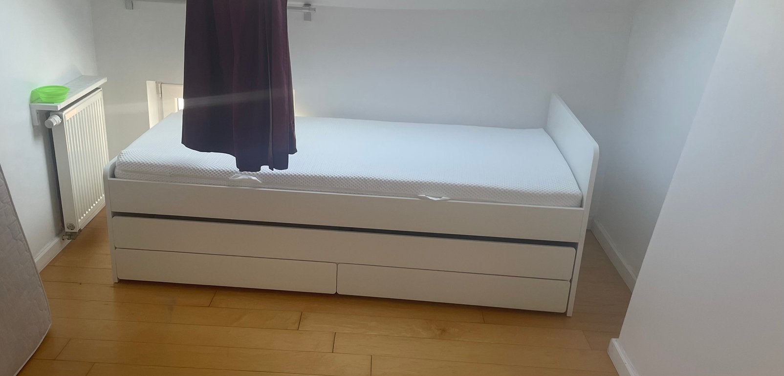 Lit Ikea Slakt, 90 cm, Enlèvement, 200 cm, Blanc