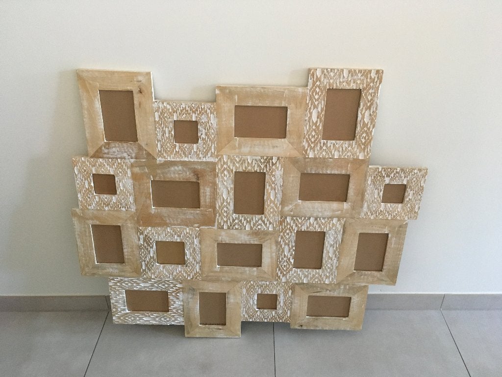 Nieuwe fotokader in hout van Maisons du Monde met 18 foto’s, Hout, Nieuw, Wissellijst, Hangend