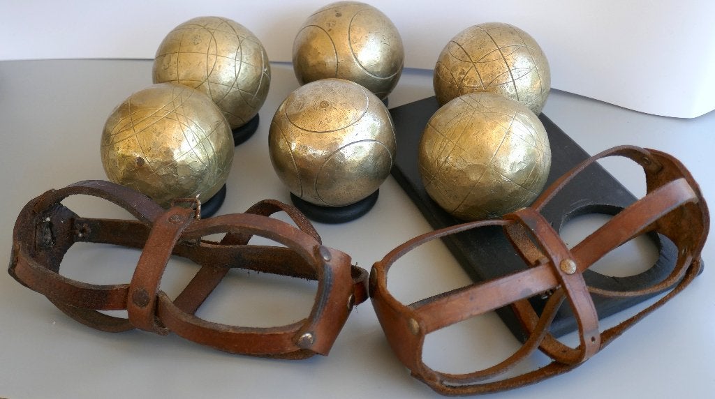 Set 3 x 2 messing petanqueballen , tasjes (collector), Hobby en Vrije tijd, Ophalen