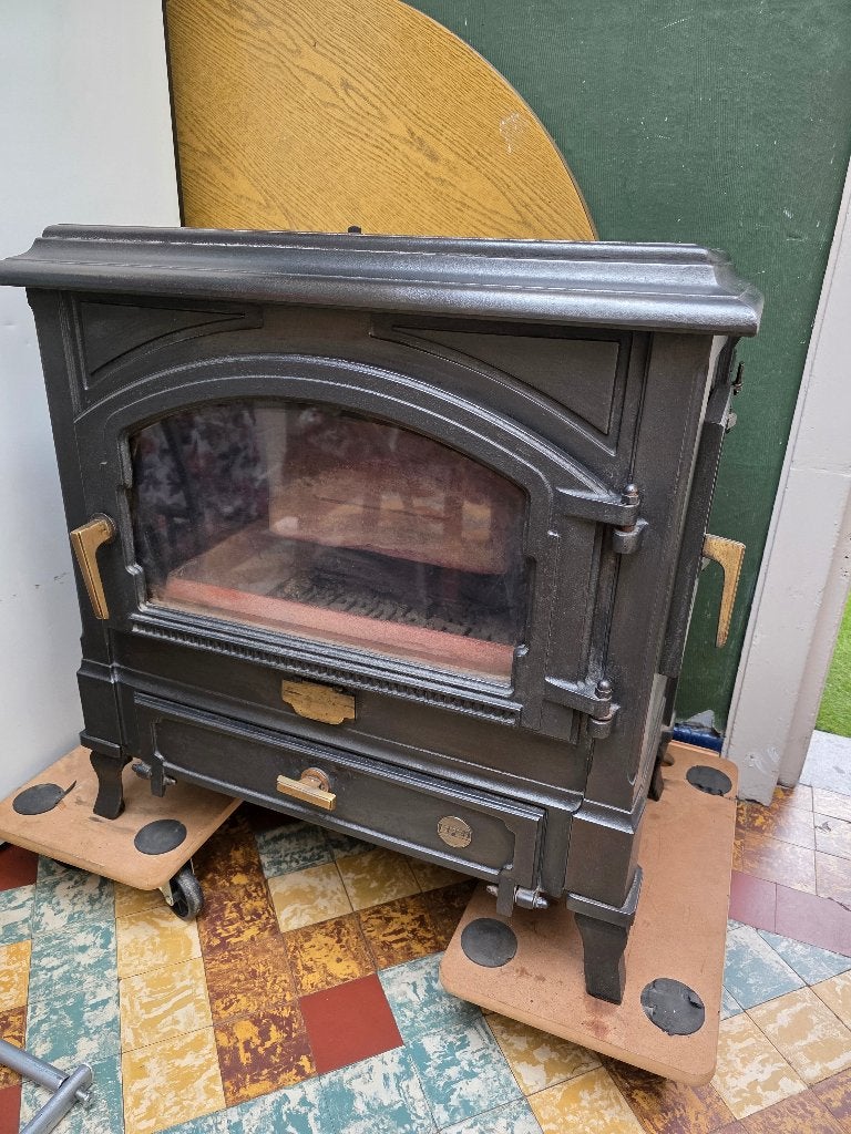 Poêle en fonte lourde Efel Harmony III/Bayard 312, Multi-brûleur, Enlèvement, Utilisé, Bois