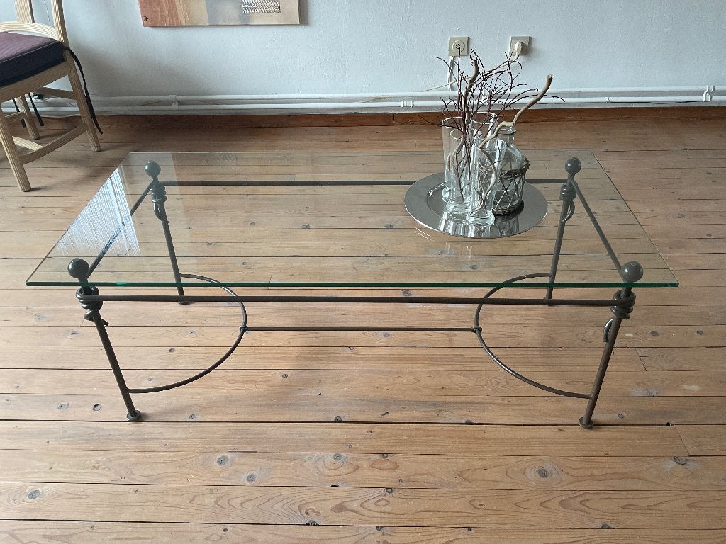 Salontafel met glas, Huis en Inrichting, Tafels | Salontafels, Ophalen, Gebruikt, 100 tot 150 cm, 50 tot 100 cm