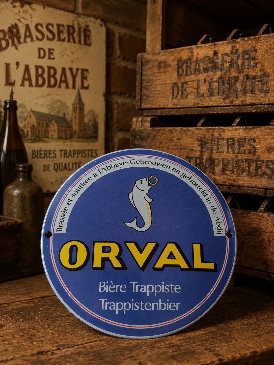 Plaque émaillée Orval, Enlèvement ou Envoi, Comme neuf, Panneau publicitaire