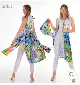 Dolcezza, lange blouse, lange tuniek, strandblouse, ... L, Kleding | Dames, Ophalen of Verzenden, Zo goed als nieuw, Maat 42/44 (L)