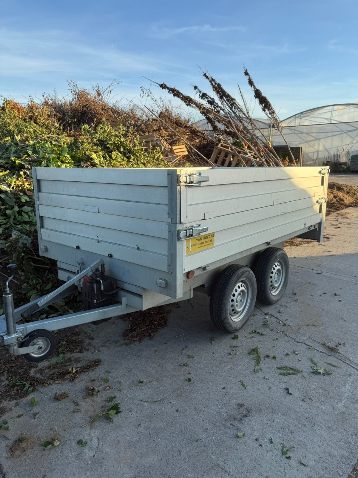 Ongeremde aanhangwagen 750kg kipper, Ophalen, Gebruikt