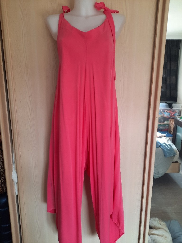 Prachtige extrawijde jumpsuit, Kleding | Dames, Jumpsuits, Ophalen of Verzenden, Gedragen, Maat 42/44 (L), Roze