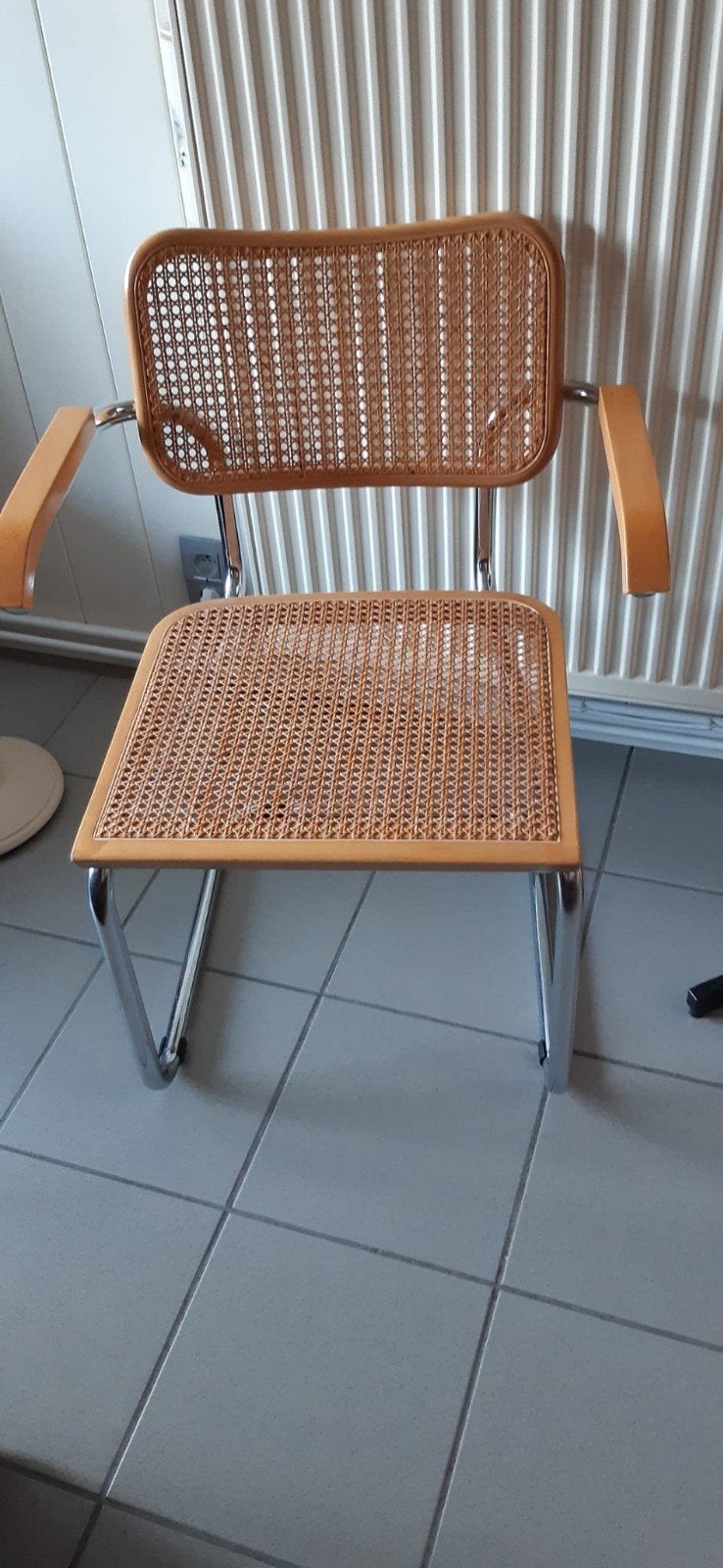 mooie rieten stoel, Ophalen